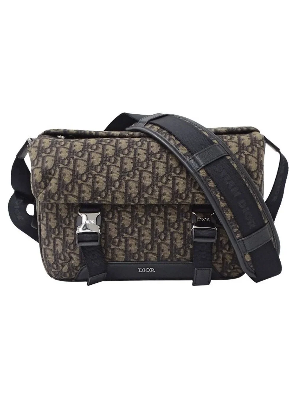 Dior Shoulder Bag Oblique Jacquard Hit the Road Brown